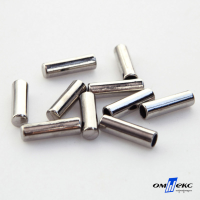06033-Наконечник для шнура металл, отв. 4 мм, цв. никель - купить в Зеленодольске. Цена: 6.08 руб.