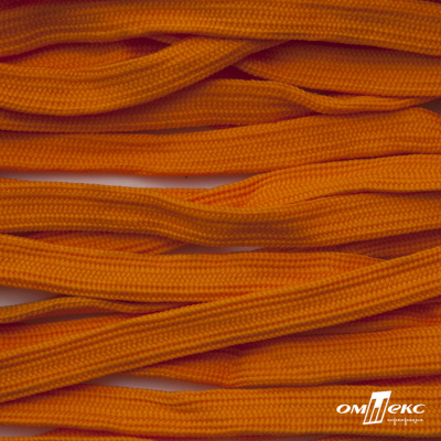 Шнур плетеный (плоский) d-12 мм, (уп.90+/-1м), 100% полиэстер, цв.267 - оранжевый - купить в Зеленодольске. Цена: 8.62 руб.