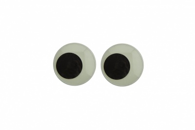 Глазки для игрушек, круглые, с ресничками, 10 мм/упак.50+/-2 шт, цв. -черно-белые - купить в Зеленодольске. Цена: 21.24 руб.