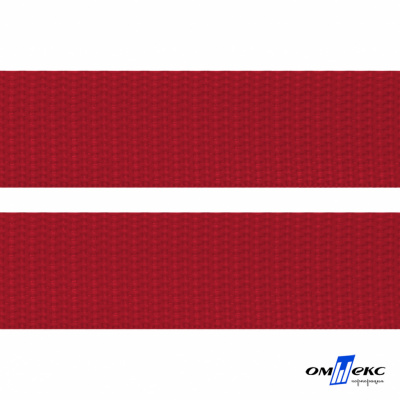 Красный- цв.171-Текстильная лента-стропа 550 гр/м2 ,100% пэ шир.30 мм (боб.50+/-1 м) - купить в Зеленодольске. Цена: 475.36 руб.