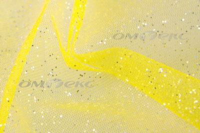 Сетка Глиттер, 40 гр/м2, шир.160см, цвет жёлтый - купить в Зеленодольске. Цена 163.01 руб.