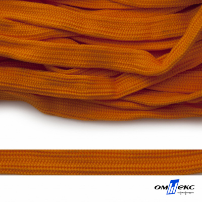 Шнур плетеный (плоский) d-12 мм, (уп.90+/-1м), 100% полиэстер, цв.267 - оранжевый - купить в Зеленодольске. Цена: 8.71 руб.