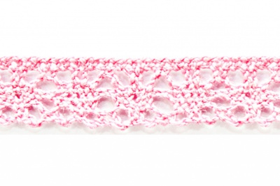 Тесьма кружевная 0621-1607, шир. 15 мм/уп. 20+/-1 м, цвет 096-розовый - купить в Зеленодольске. Цена: 302.42 руб.