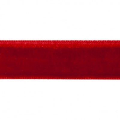 Лента бархатная нейлон, шир.12 мм, (упак. 45,7м), цв.45-красный - купить в Зеленодольске. Цена: 392 руб.