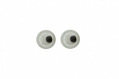 Глазки для игрушек, круглые, с бегающими зрачками, 3 мм/упак.100+/-5 шт, цв. -черно-белые - купить в Зеленодольске. Цена: 25.66 руб.