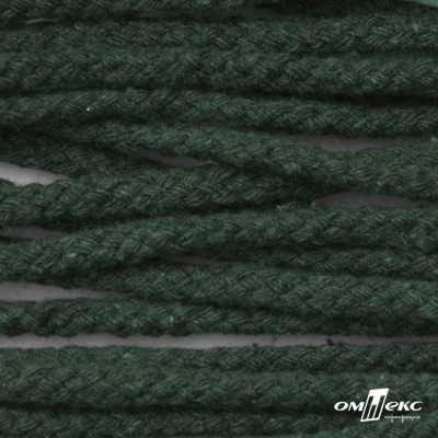 Шнур плетеный d-6 мм, 70% хлопок 30% полиэстер, уп.90+/-1 м, цв.1083-тём.зелёный - купить в Зеленодольске. Цена: 588 руб.