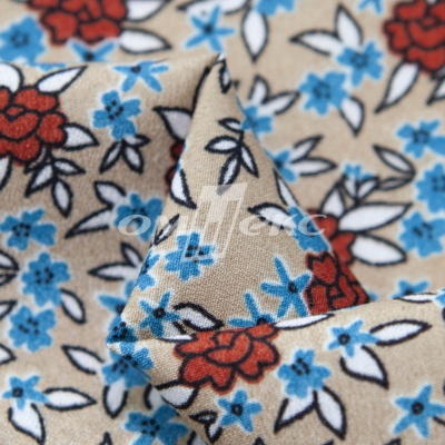Плательная ткань "Фламенко" 7.1, 80 гр/м2, шир.150 см, принт растительный - купить в Зеленодольске. Цена 239.03 руб.