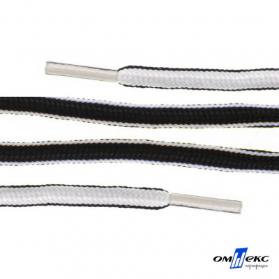 Шнурки #4-27, круглые 130 см, двухцветные (черно/белый) - купить в Зеленодольске. Цена: 47.04 руб.