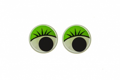 Глазки для игрушек, круглые, с бегающими зрачками, 10 мм/упак.50+/-2 шт, цв. -зеленый - купить в Зеленодольске. Цена: 71.92 руб.