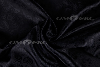 Ткань подкладочная жаккард Р14098, чёрный, 85 г/м2, шир. 150 см, 230T - купить в Зеленодольске. Цена 166.45 руб.