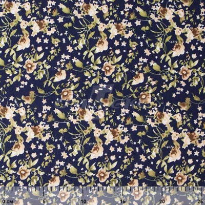 Плательная ткань "Фламенко" 1.1, 80 гр/м2, шир.150 см, принт растительный - купить в Зеленодольске. Цена 241.49 руб.