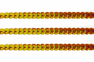 Пайетки "ОмТекс" на нитях, CREAM, 6 мм С / упак.73+/-1м, цв. 88 - оранжевый - купить в Зеленодольске. Цена: 300.55 руб.