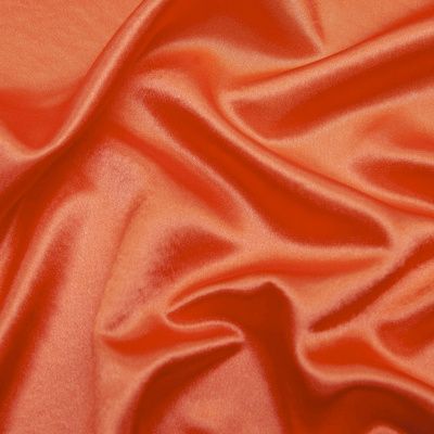 Поли креп-сатин 18-1445, 120 гр/м2, шир.150см, цвет оранжевый - купить в Зеленодольске. Цена 155.57 руб.