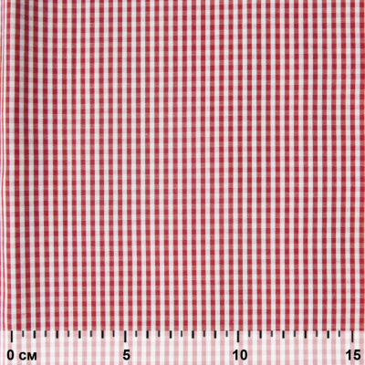 Ткань сорочечная Клетка Виши, 115 г/м2, 58% пэ,42% хл, шир.150 см, цв.5-красный, (арт.111) - купить в Зеленодольске. Цена 306.69 руб.