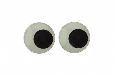 Глазки для игрушек, круглые, с бегающими зрачками, 24 мм/упак.50+/-2 шт, цв. -черно-белые - купить в Зеленодольске. Цена: 60.32 руб.