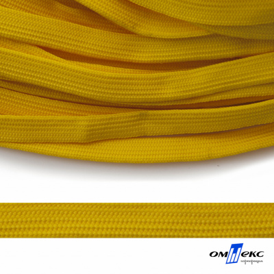 Шнур плетеный (плоский) d-12 мм, (уп.90+/-1м), 100% полиэстер, цв.269 - жёлтый - купить в Зеленодольске. Цена: 8.62 руб.