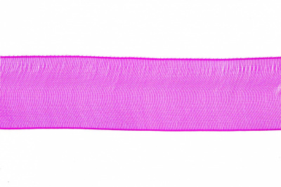 Лента органза 1015, шир. 10 мм/уп. 22,8+/-0,5 м, цвет ярк.розовый - купить в Зеленодольске. Цена: 38.39 руб.