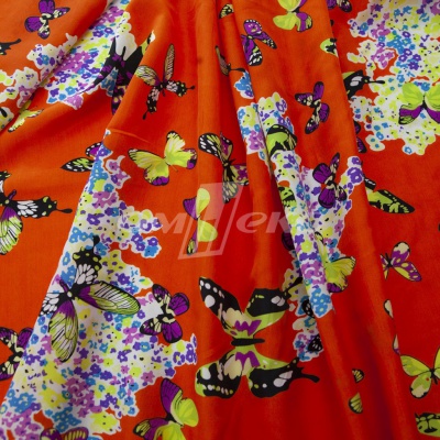 Плательная ткань "Софи" 7.1, 75 гр/м2, шир.150 см, принт бабочки - купить в Зеленодольске. Цена 241.49 руб.