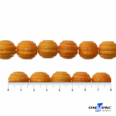 0309-Бусины деревянные "ОмТекс", 16 мм, упак.50+/-3шт, цв.003-оранжевый - купить в Зеленодольске. Цена: 62.22 руб.