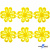 Кружево гипюр "Ромашка" 0575-1169, шир. 25 мм/уп.13,7 м, цвет 8208-жёлтый - купить в Зеленодольске. Цена: 289.76 руб.