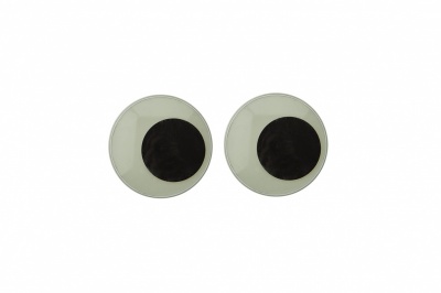 Глазки для игрушек, круглые, с бегающими зрачками, 15 мм/упак.50+/-2 шт, цв. -черно-белые - купить в Зеленодольске. Цена: 46.92 руб.