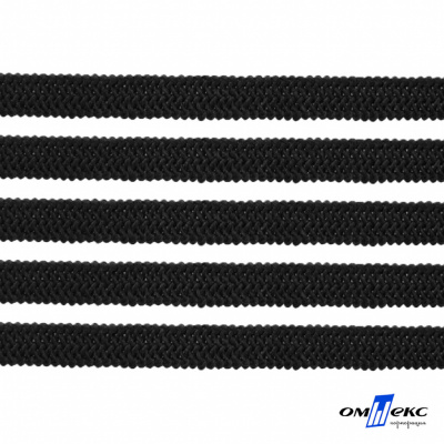 Лента эластичная вязанная (резинка) 4 мм (200+/-1 м) 400 гр/м2 черная бобина "ОМТЕКС" - купить в Зеленодольске. Цена: 1.78 руб.