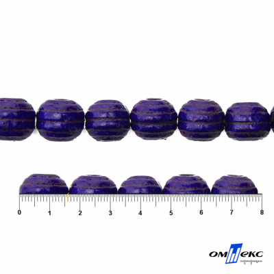 0309-Бусины деревянные "ОмТекс", 16 мм, упак.50+/-3шт, цв.018-фиолет - купить в Зеленодольске. Цена: 62.22 руб.