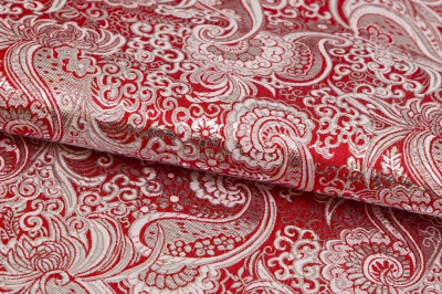 Ткань костюмная жаккард, 135 гр/м2, шир.150см, цвет красный№3 - купить в Зеленодольске. Цена 441.94 руб.