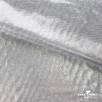 Трикотажное полотно голограмма, шир.140 см, #602 -белый/серебро - купить в Зеленодольске. Цена 385.88 руб.