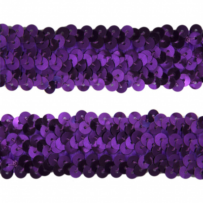 Тесьма с пайетками 12, шир. 30 мм/уп. 25+/-1 м, цвет фиолет - купить в Зеленодольске. Цена: 1 098.48 руб.