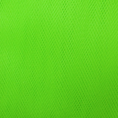 Фатин матовый 16-142, 12 гр/м2, шир.300см, цвет неон.зелёный - купить в Зеленодольске. Цена 100.92 руб.