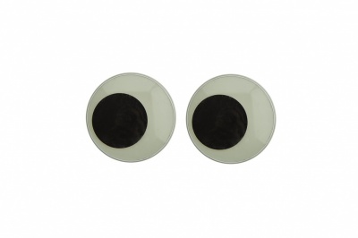 Глазки для игрушек, круглые, с бегающими зрачками, 18 мм/упак.50+/-2 шт, цв. -черно-белые - купить в Зеленодольске. Цена: 41.81 руб.