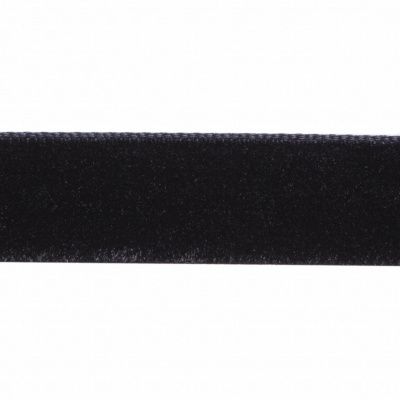 Лента бархатная нейлон, шир.12 мм, (упак. 45,7м), цв.03-черный - купить в Зеленодольске. Цена: 448.27 руб.