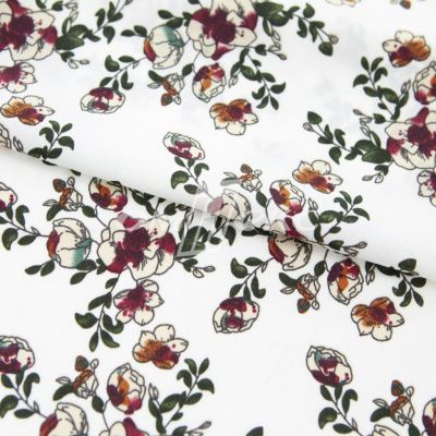 Плательная ткань "Фламенко" 23.1, 80 гр/м2, шир.150 см, принт растительный - купить в Зеленодольске. Цена 264.56 руб.