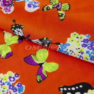 Плательная ткань "Софи" 7.1, 75 гр/м2, шир.150 см, принт бабочки - купить в Зеленодольске. Цена 241.49 руб.