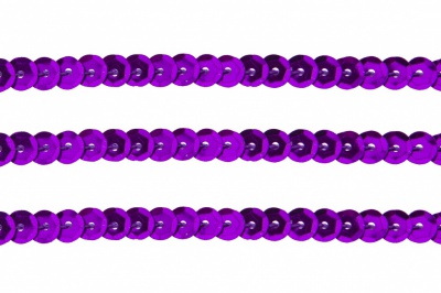 Пайетки "ОмТекс" на нитях, SILVER-BASE, 6 мм С / упак.73+/-1м, цв. 12 - фиолет - купить в Зеленодольске. Цена: 300.55 руб.